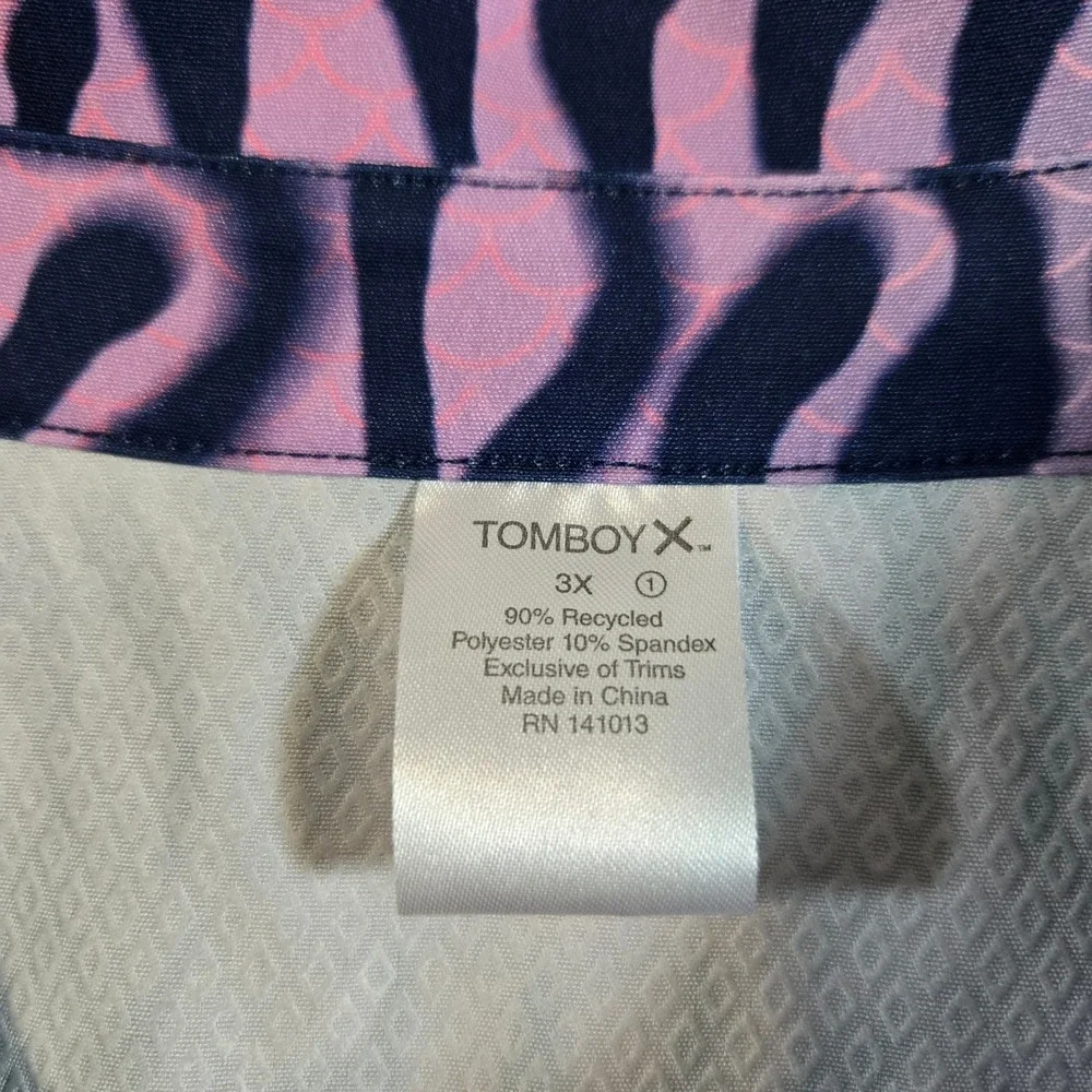 TomboyX Cabaña Short Sleeve Button Up Coverup Shirt Pastel Wave Stripe Size 3X